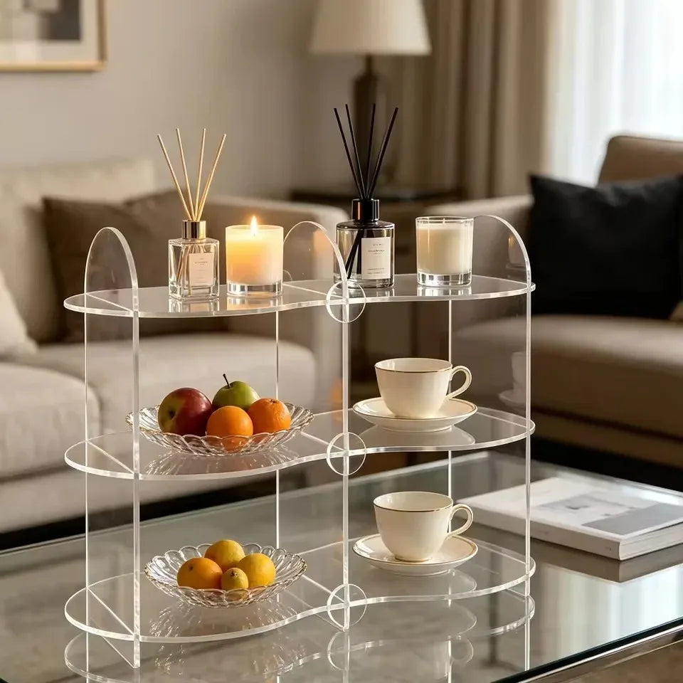 Clear Acrylic Mug & Tea Display Rack