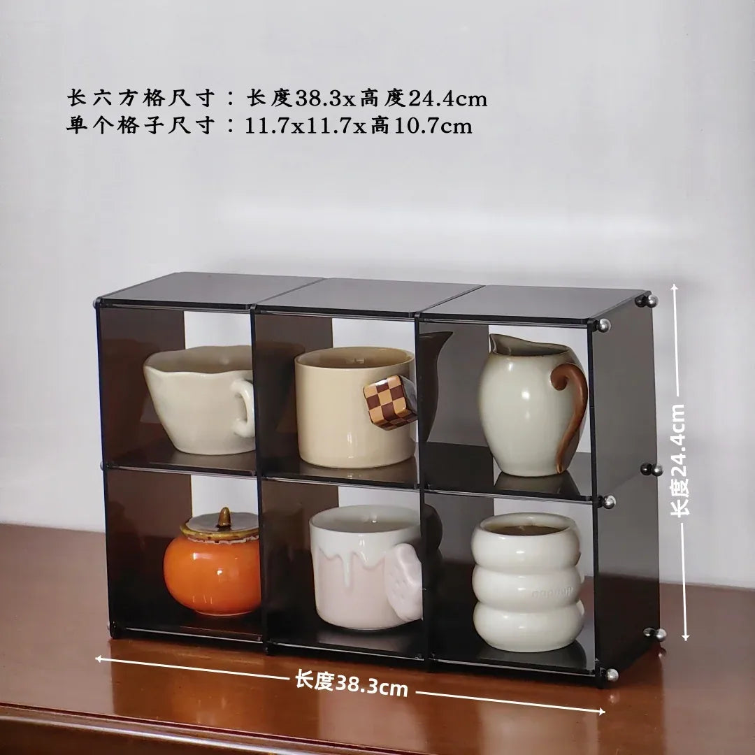 Clear Acrylic Mug & Tea Display Rack
