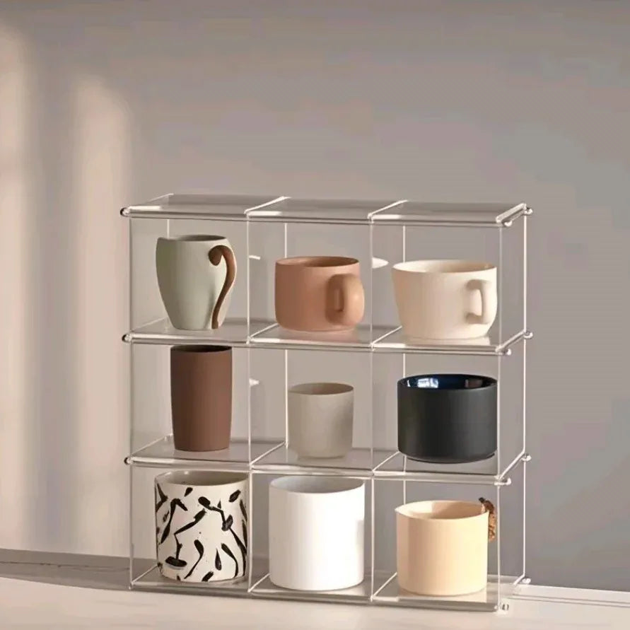 Clear Acrylic Mug & Tea Display Rack