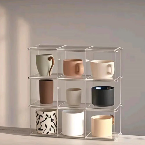 Clear Acrylic Mug & Tea Display Rack