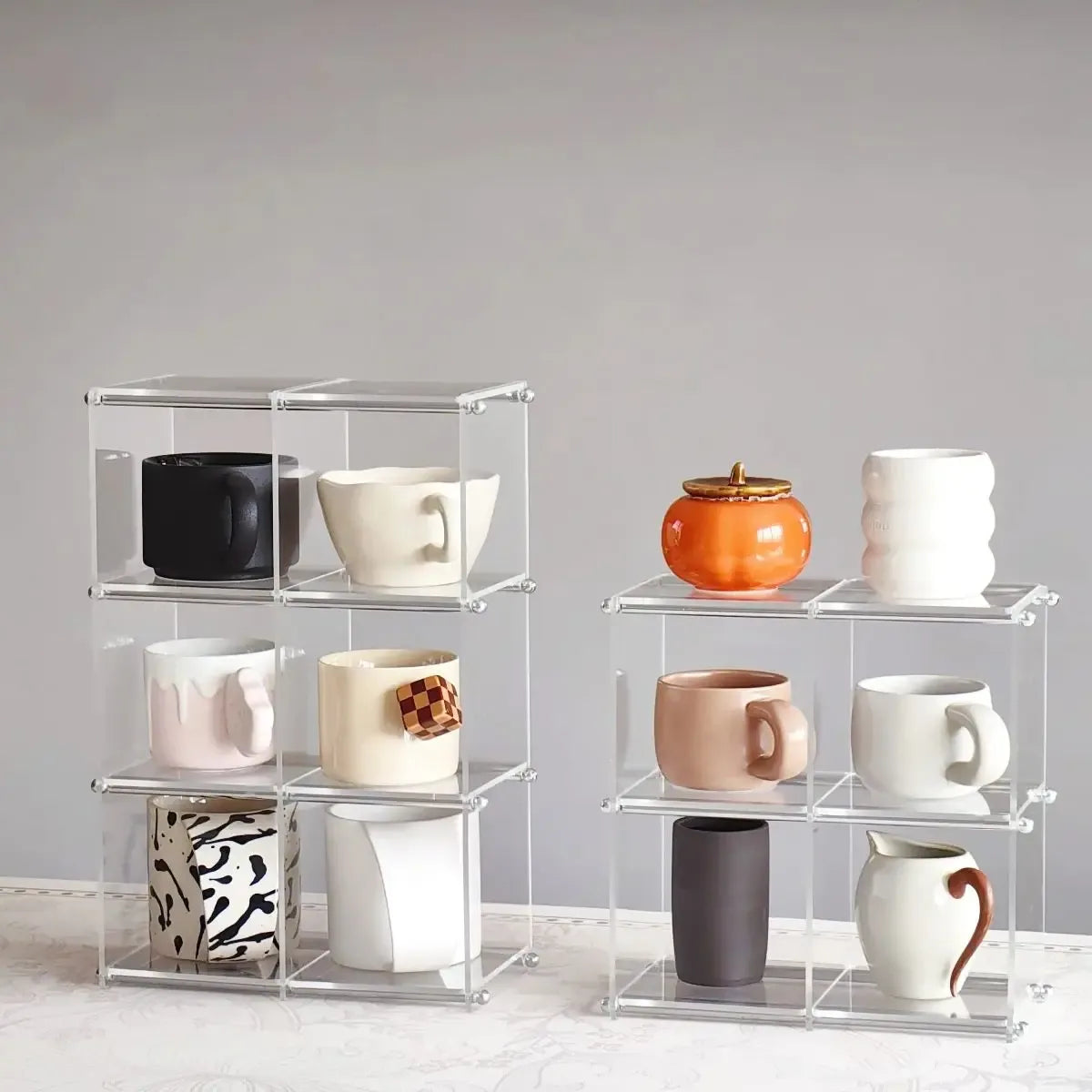 Clear Acrylic Mug & Tea Display Rack