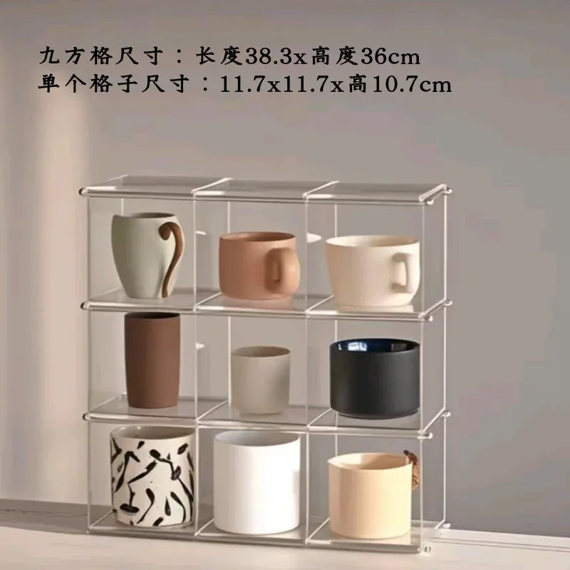 Clear Acrylic Mug & Tea Display Rack