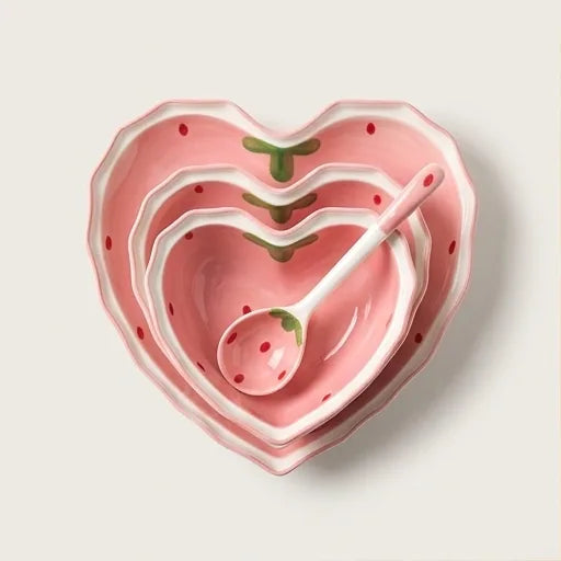 Fraise Strawberry Ceramic Set