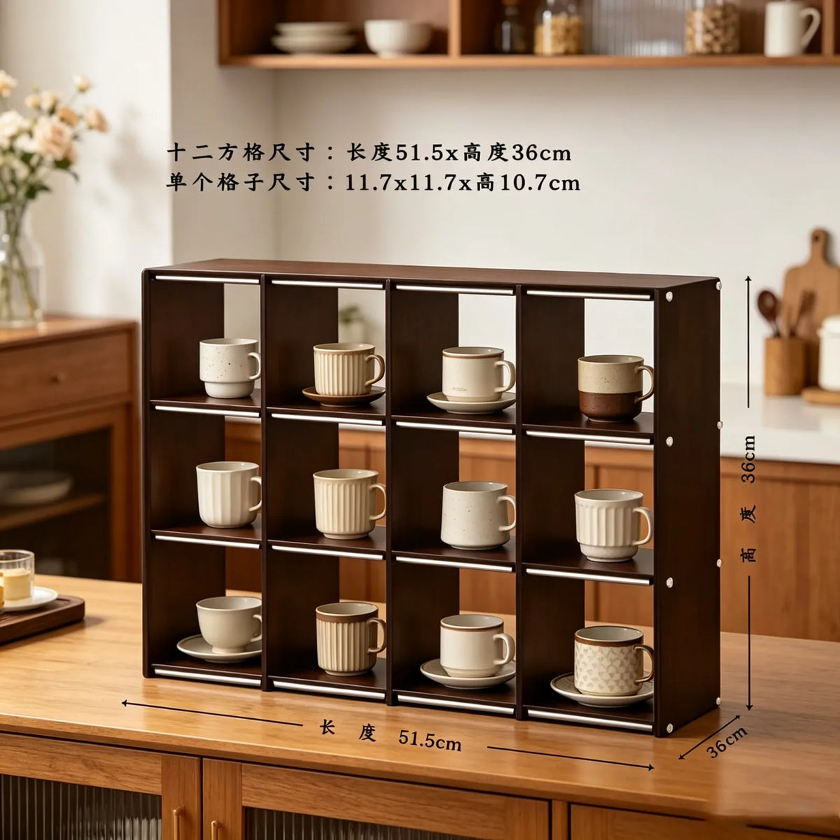 Clear Acrylic Mug & Tea Display Rack