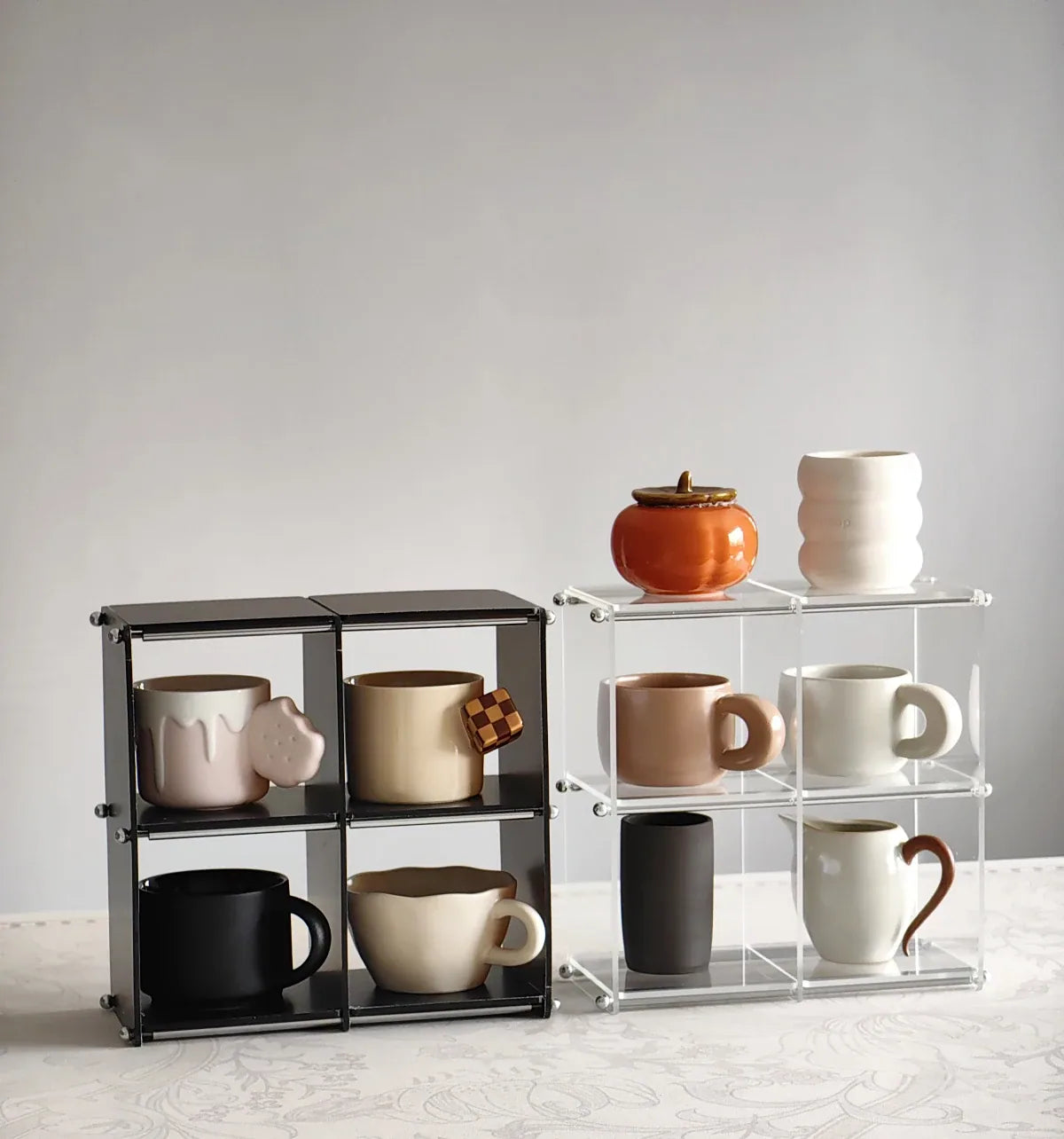 Clear Acrylic Mug & Tea Display Rack